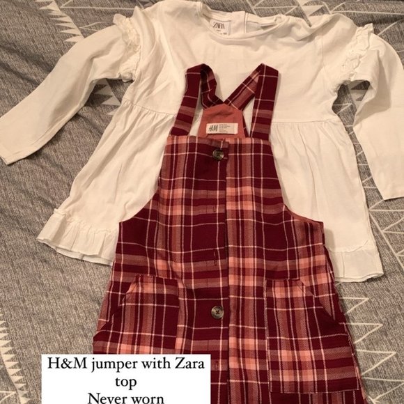 4-5 T Zara Girls Jumper & Matching Blouse - Picture 1 of 2